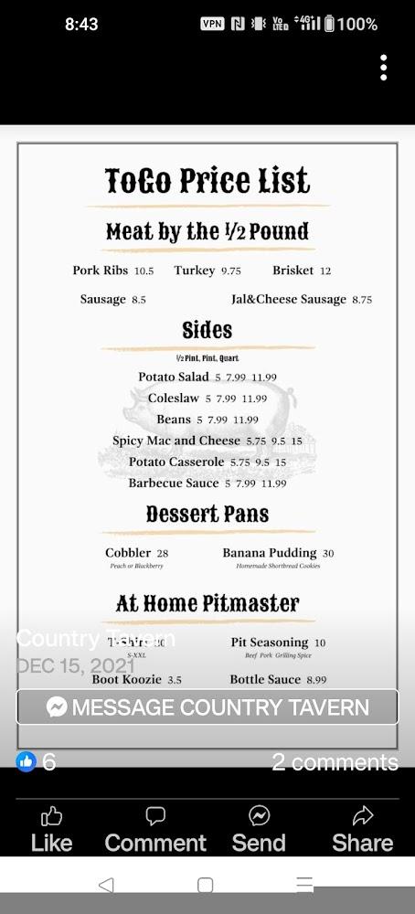 Country Tavern Menu image 2